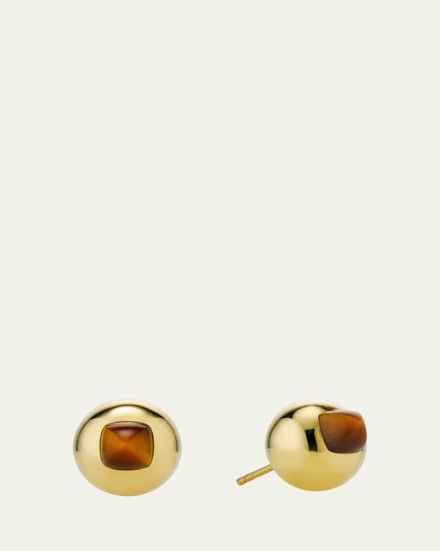 Tigers Eye Sugarloaf Stud Earrings